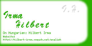 irma hilbert business card